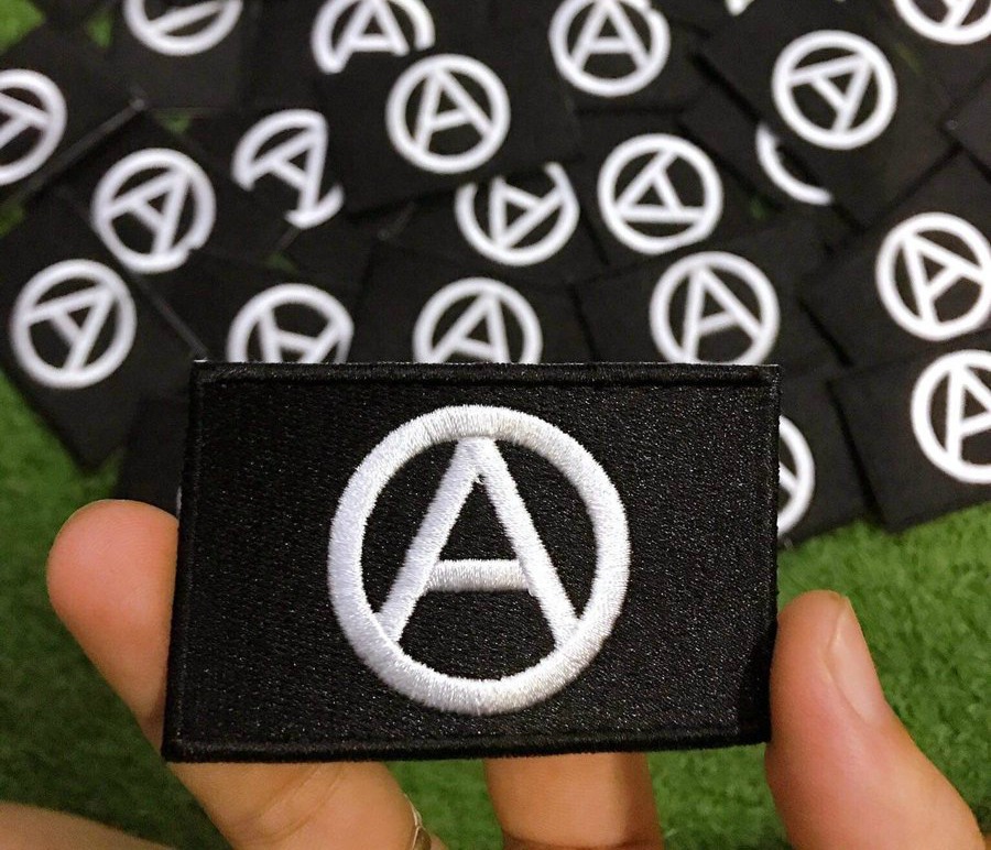 Badge Patch Anarchy White Anarchist Fusible Patch Revolution 